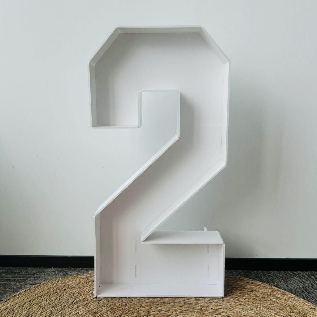 1 Stück 73cm Digitaler Leuchtreklame-Ballonrahmen Ohne Ballon Weißes KT-Board Zahl 0-9 Steckbares KT-Board Party-Dekoration Geburtstagsfeier Jubiläumsdekoration