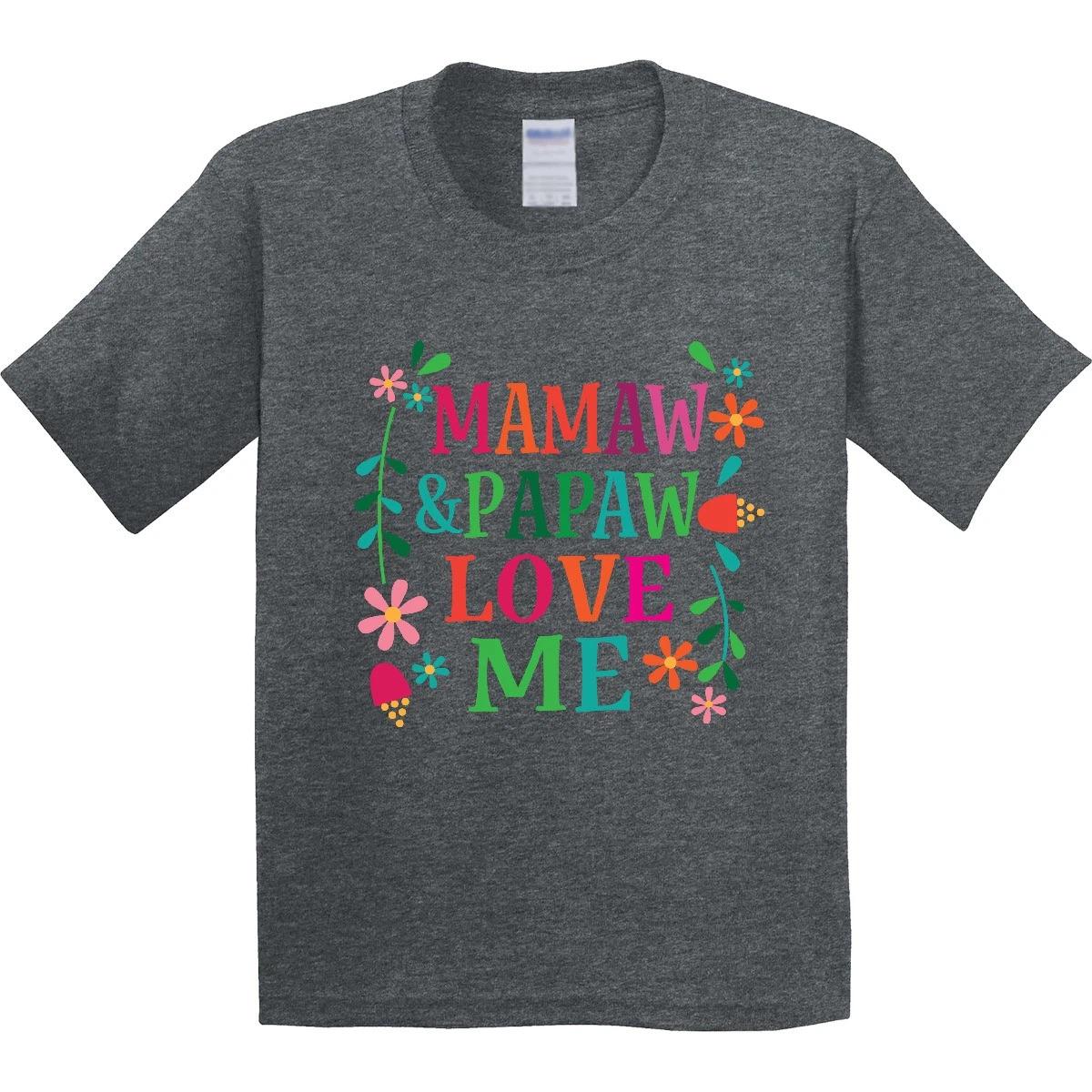 Inktastic Mamaw And Papaw Love Me Youth T-Shirt Girls Clothing Shower Apparel 100