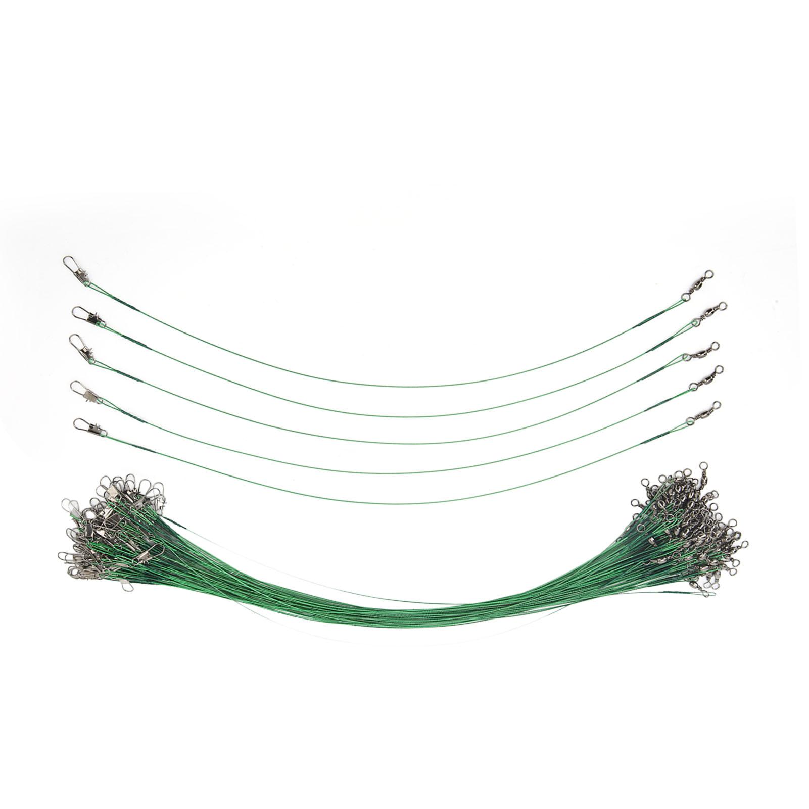 

100PCS Fishing er Swivels Snap Anti Corroison Hard Steel Wire er for Saltwater 30cm