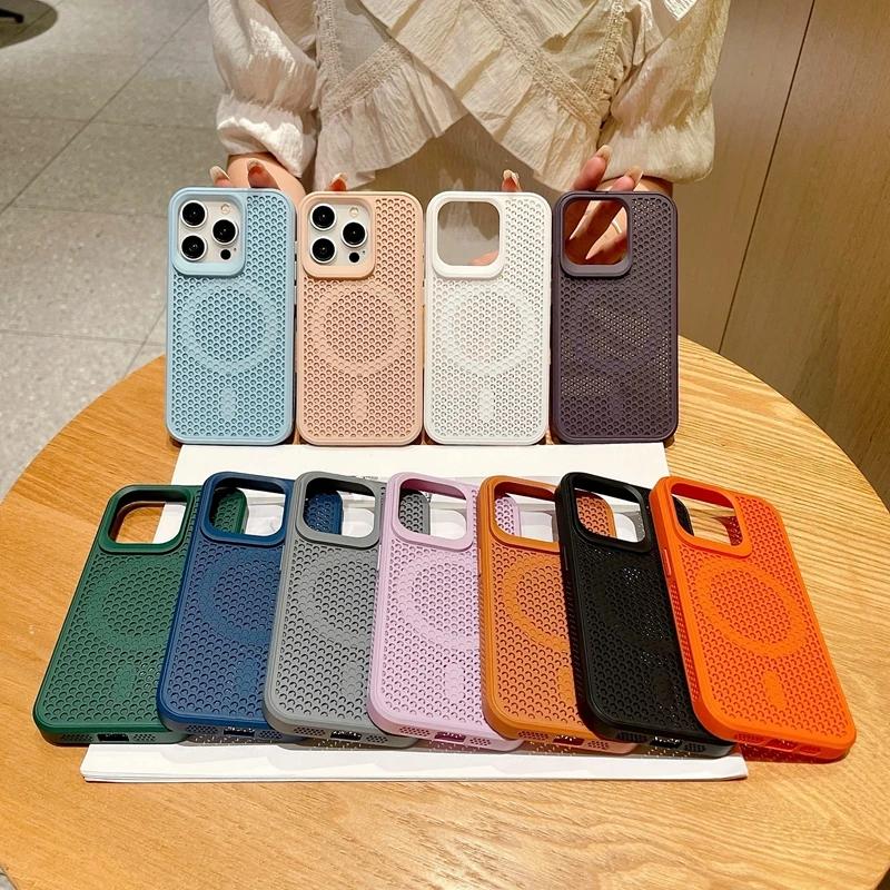 Dissipate Heat Magsafe Phone Case For iPhone 11 12 13 14 15 16 Pro Max Plus Magnetic Shockproof Bumper Back Cover