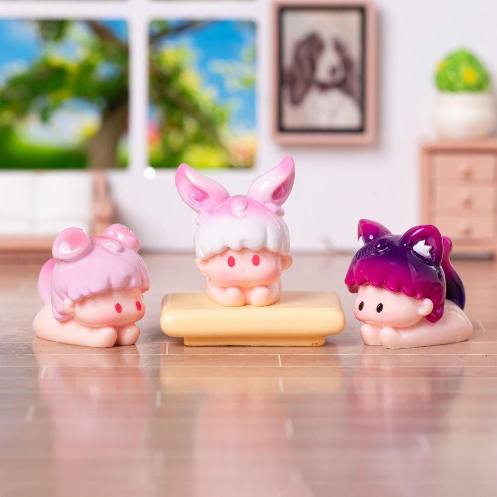 Cartoon Style Miniature Animal Figurine Modern Design Mini Animal Model  Fairy Garden