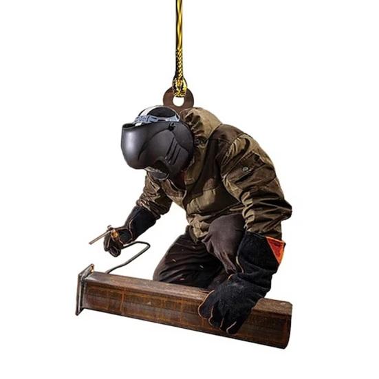 Svářečské ozdoby na vánoční stromek 2D plochá svářečská ozdoba akrylová vánoční stromková závěsná dekorace dárky pro muže svářeče