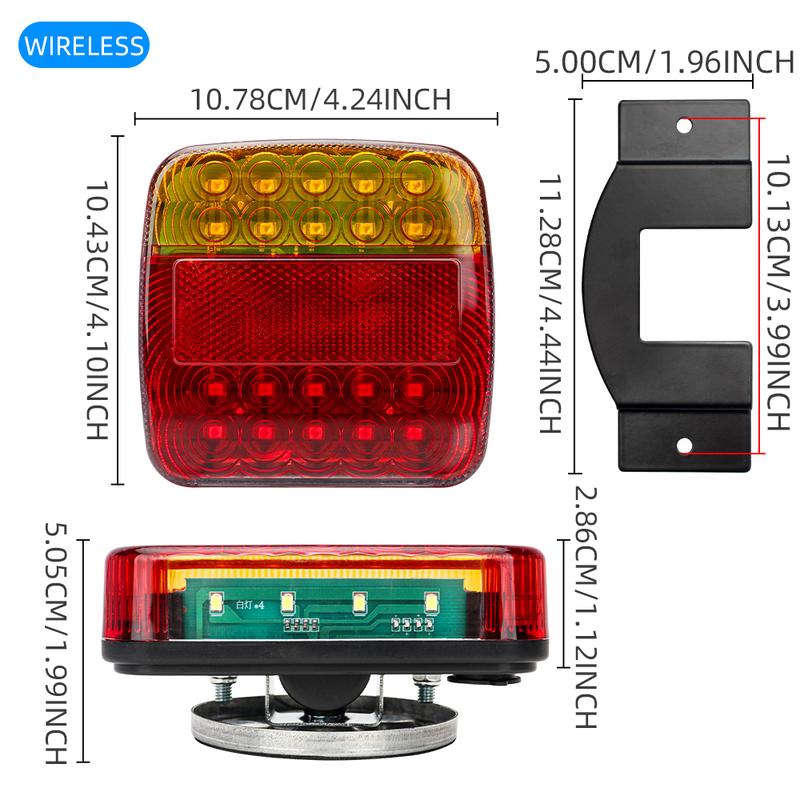 Magnetic Erou/US Wired/Wireless Trailer Signal Warning Brake Lamp High Lumens Truck Tail Light For Caravan RV Camper Lorry Truck