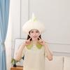 Cartoon Headgear Cute Soft Garlic Head Hat Holiday Performance Headwear Unisex Cloth Headdress Photography Cosplay Props Halloween Gift