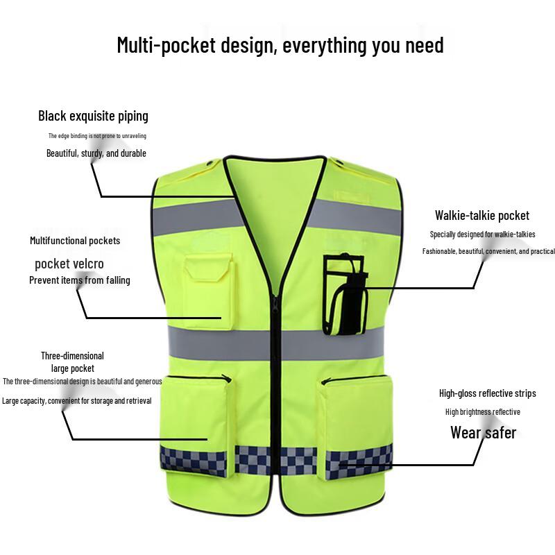 Oxford Cloth High-Visibility Reflective Safety Vest
