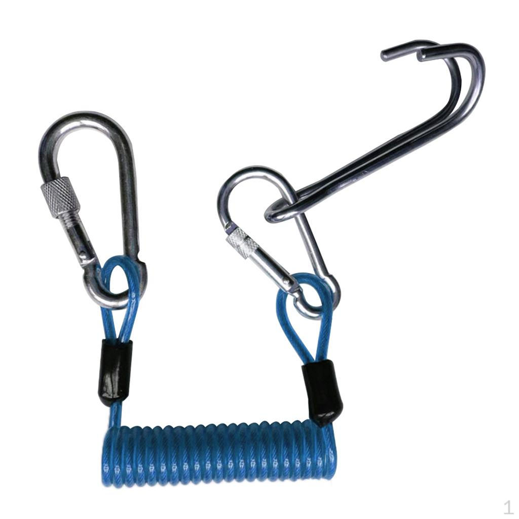 

Аксессуары для подводного плавания с двойным крючком и спиральным ремешком из нержавеющей стали 304 синий