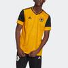 Adidas Wolverhampton Wanderers FC Home Jersey Short Sleeve V-Neck 20/21 Season Men Sports Jersey Black Yellow FJ4503