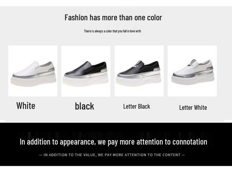 Women's 2025 Hidden Heel White Loafers - Slip-On, Lazy, Thick Sole, Korean Style Platform Shoes.