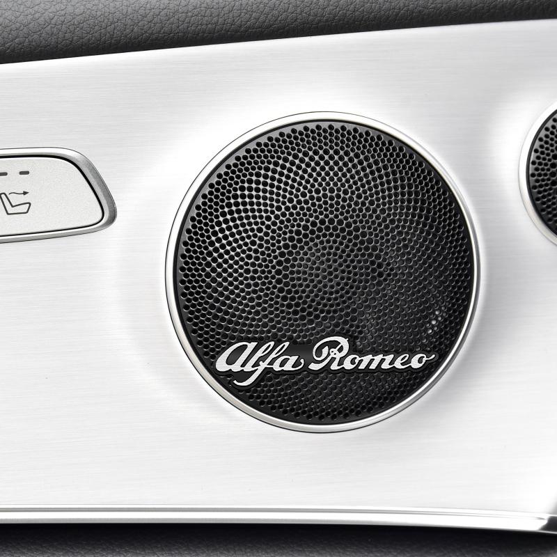 ZHA3 3D Car Audio Stereo Speaker Badge Sticker Decal Accessories For Alfa Romeo Giulia Stelvio Giulietta 156 159 147 Mito Tonale GT