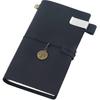 Moterm Travelers Notebook - 8.6'' X 4.9'' Retro Handmade Leather Travel Journal (Standard Sizes, Black)