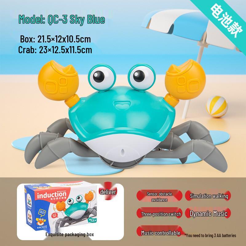 Electric Induction Crab Toy for Kids: Crawling and Obstacle-Avoiding Play