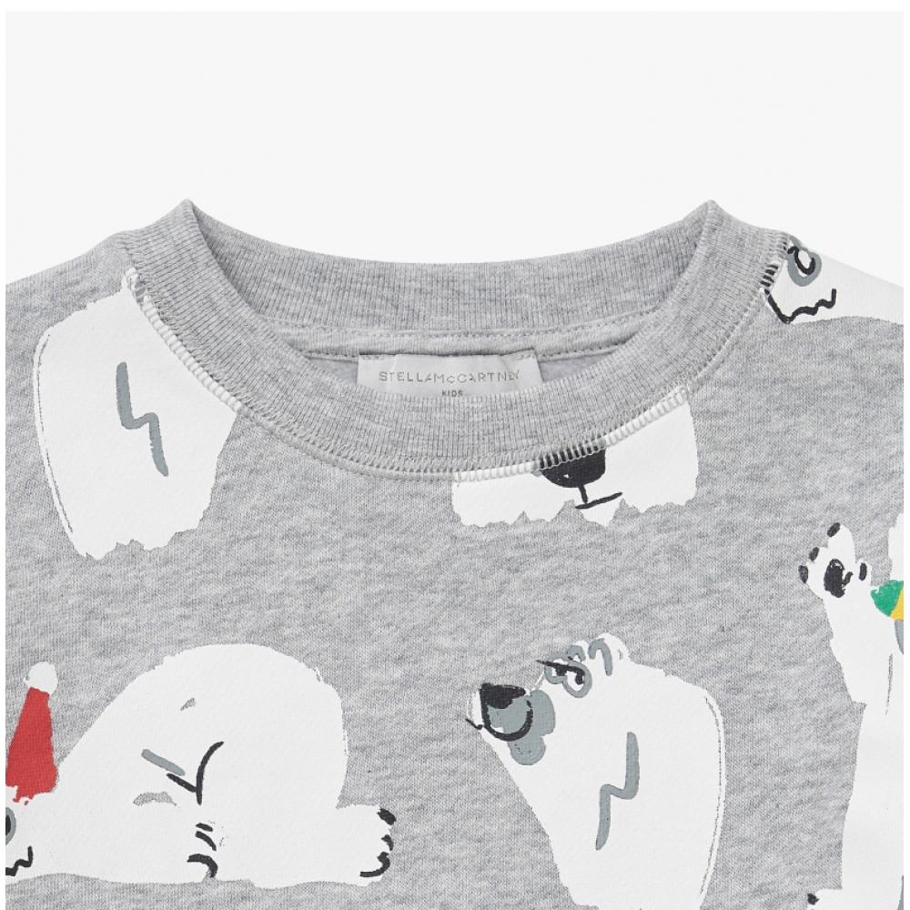 Stella Mccartney Tt4s10 Z1425 905mc White Bear Print Kids Sweatshirt