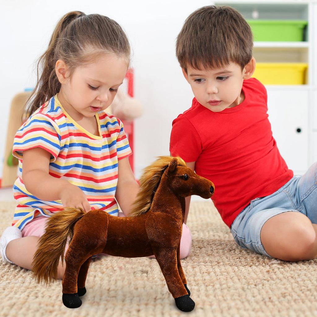 Cute And Realistic Little Horse Plush Toy, Little Horse Brown Horse Doll, Boy Soothing Cloth Doll, Birthday Gift