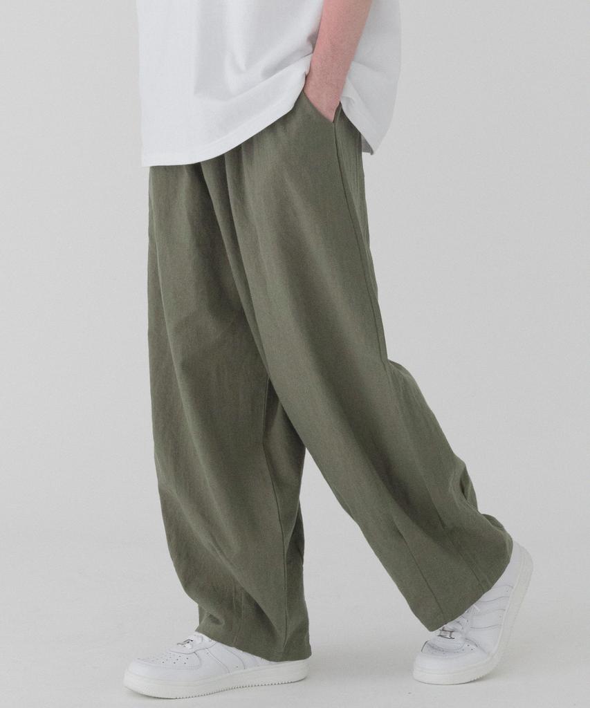 PIANER Comfortable Linen Balloon Pants (Khaki)