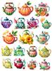 18pcs Creative Self-made Fruit Flower Tea Kettle Scrapbooking Stickers/decorative /DIY Craft Photo Albums Planner Stickers