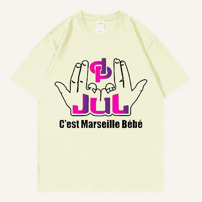 

French Rapper Jul Cest Marseille Bébé Graphic T Shirts Fashion Hip Hop Y2k Clothing Tshirt Summer Pure Cotton Tshirts Unisex 3XL