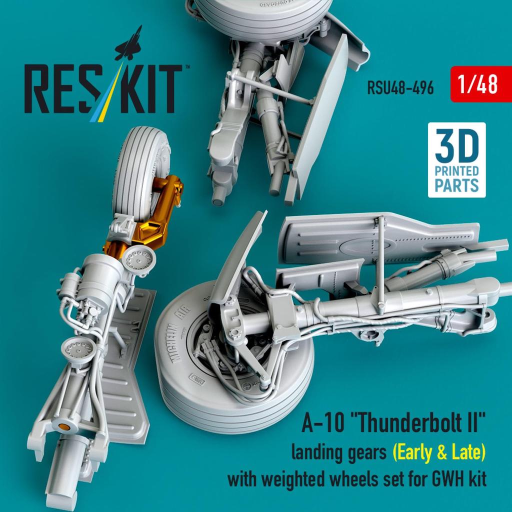 Reskit Thunderbolt II Landing Gear Great Plastic Model Kit Parts 1/48 A-10 (Early/Late Model) (for Wall) RSKU48-0496 (Airplane)