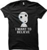 I Want To Believe UFO X-files Totoro Forest Spirit Kodama T-shirt 9146