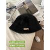 Face rabbit fur hat women's autumn and winter warm bucket hat new versatile basin hat plush bucket hat