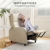 Reclining Armchair, Up To 160 Degrees, Integrated Footrest, Max Load 120 Kg, Cream