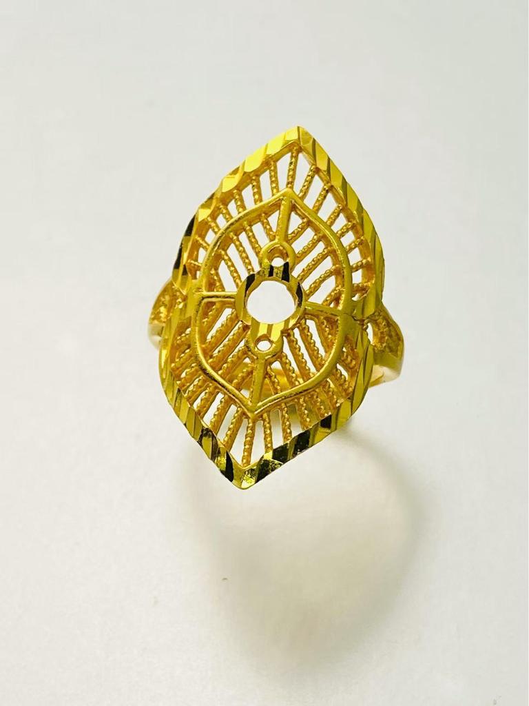 24K Gold Plated Adjustable Brass Ring - Personalized High-End Design