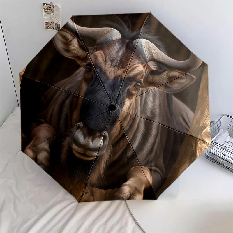 

1 PC Automatic Folding Umbrella - Animal Portraits Pattern, Portable & Foldable Design with 8 Ribs, Christmas Birthday Gifts