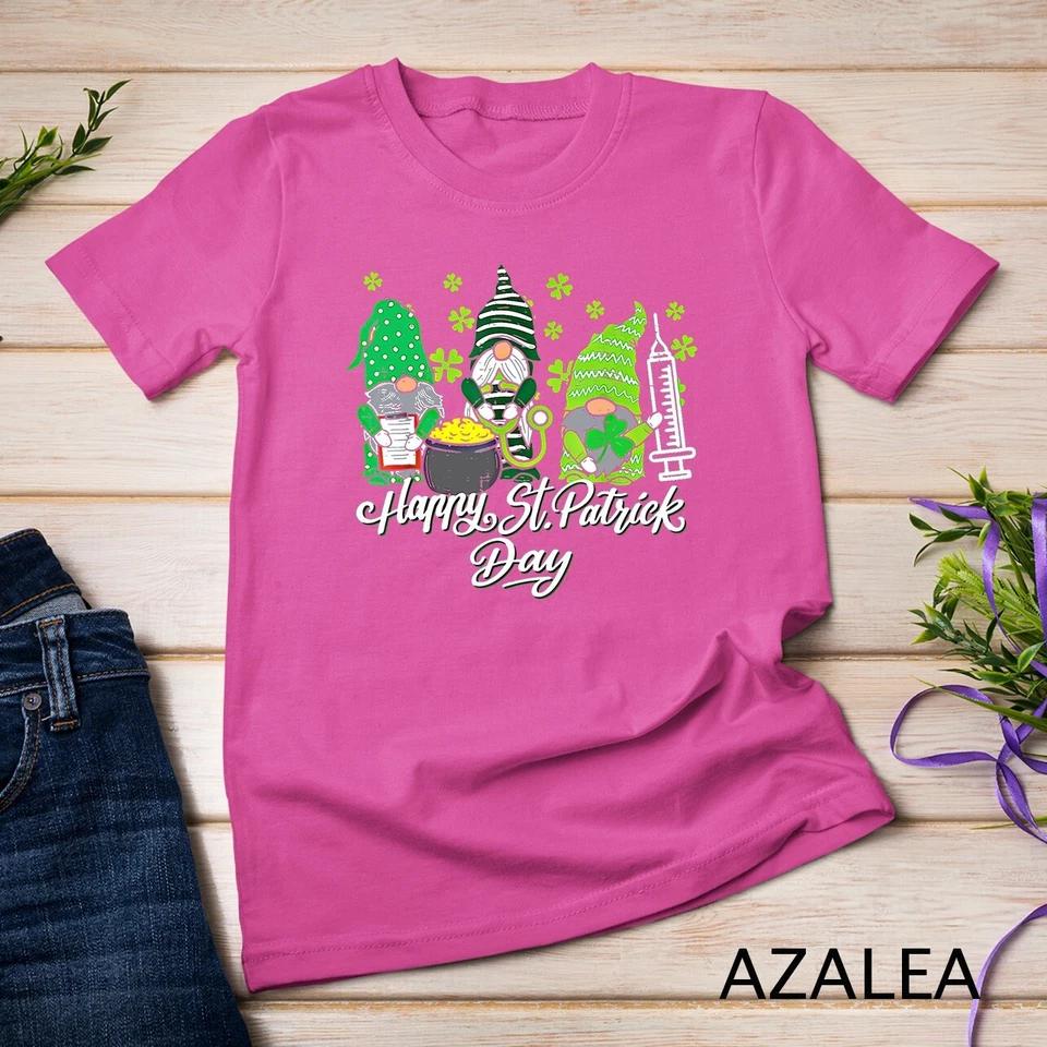 Gnome Nurses Saint Pattys Scrub Nurse St Patricks Day Women Unisex T-shirt 2 M