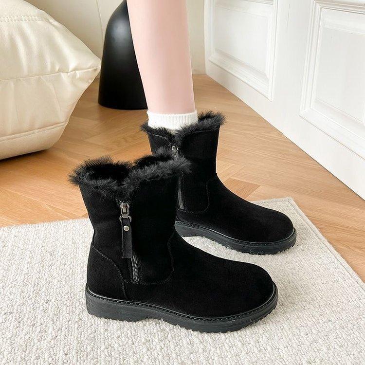 Internet celebrity cotton boots student casual warm snow boots women 2024 autumn and winter new Korean version thick-soled short tube Martin boots wom