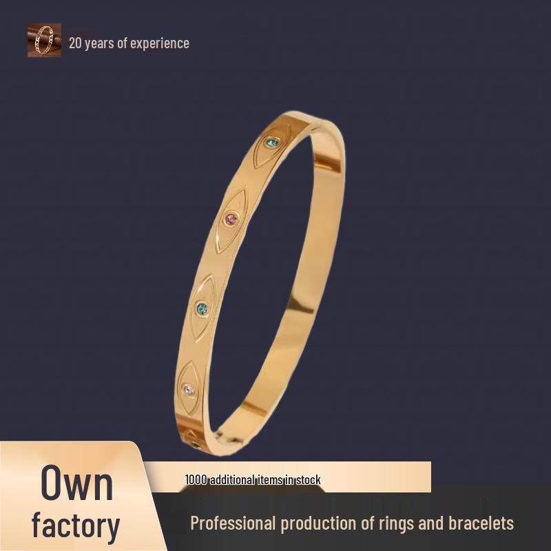 Gold Titanium Stainless Steel Bracelet: Niche Design, Light Luxury, Waterproof & Colorfast for Summer