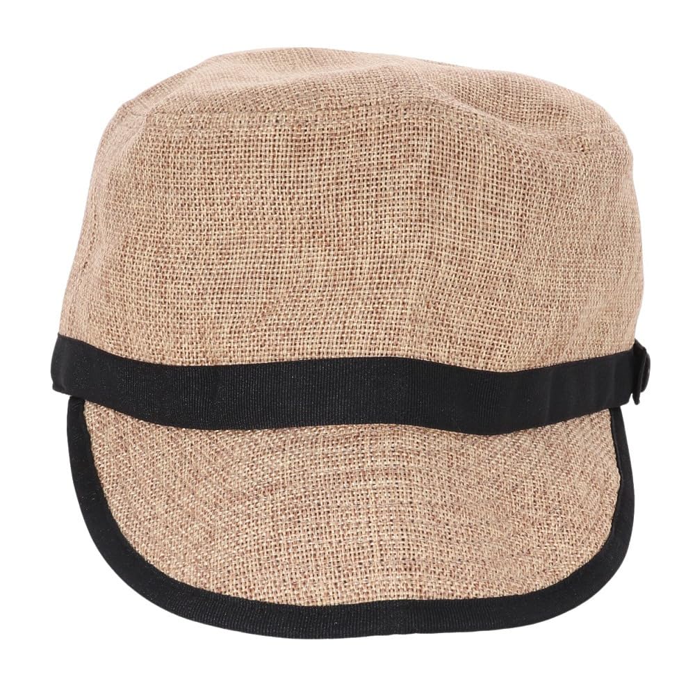 North Hike Removable Chin L [The Face] Cap, Unisex, Straw, Compact, Washable, Strap, Natural,