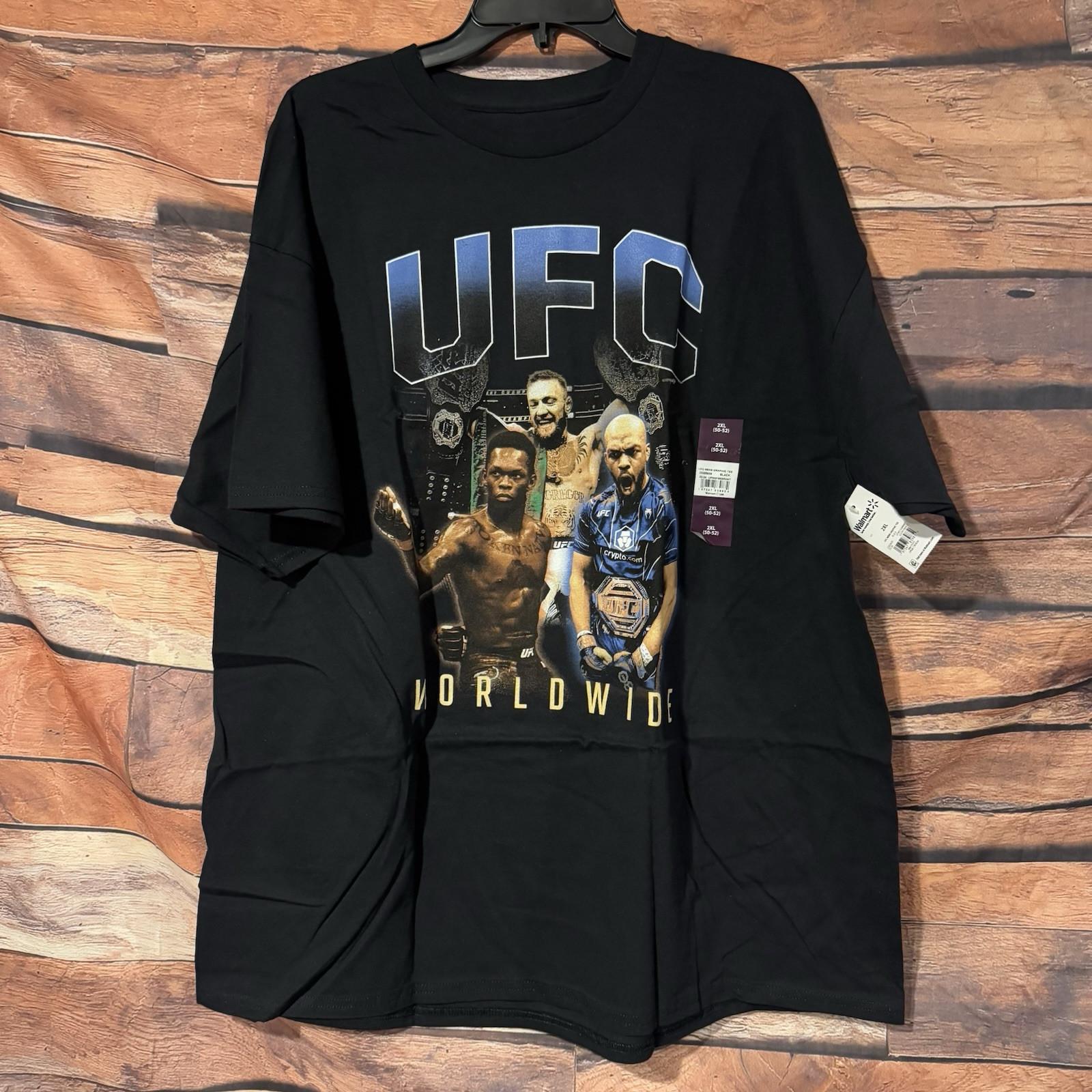 UFC Worldwide Мужская 2XL Графическая футболка Макгрегор Адесанья Порье Черная с бирками Унисекс M