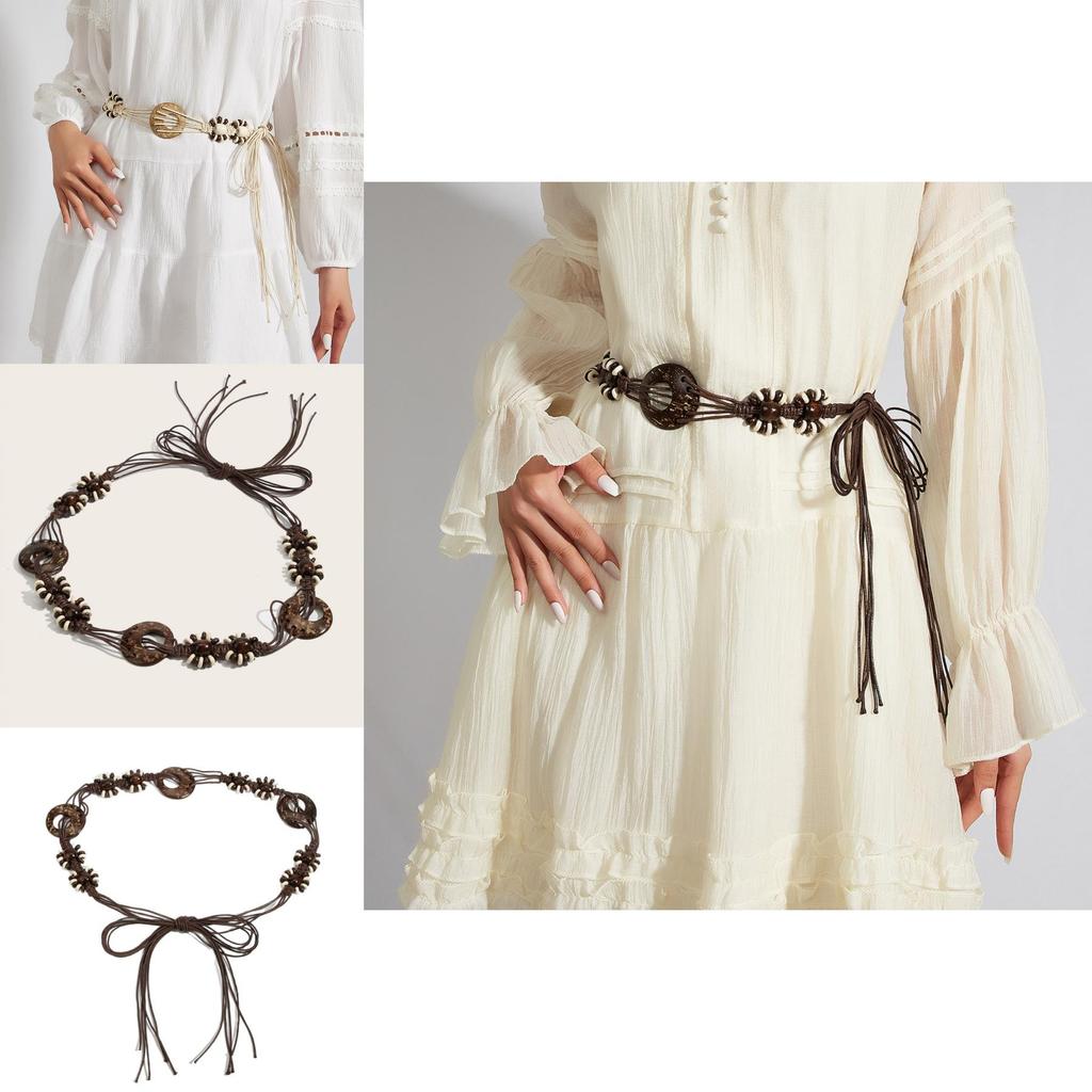 Ethnic Style Handwoven Waist Cord For Ladies With Tying Design For Summer Outfits