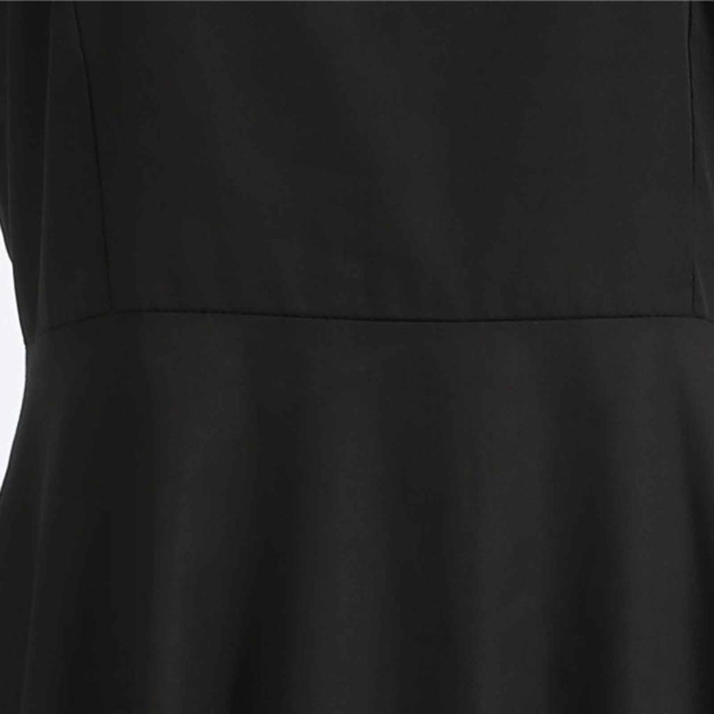 Women's Fashion Casual Slim Fit Solid Colour  Vintage Dress With Belt With Large Hem
