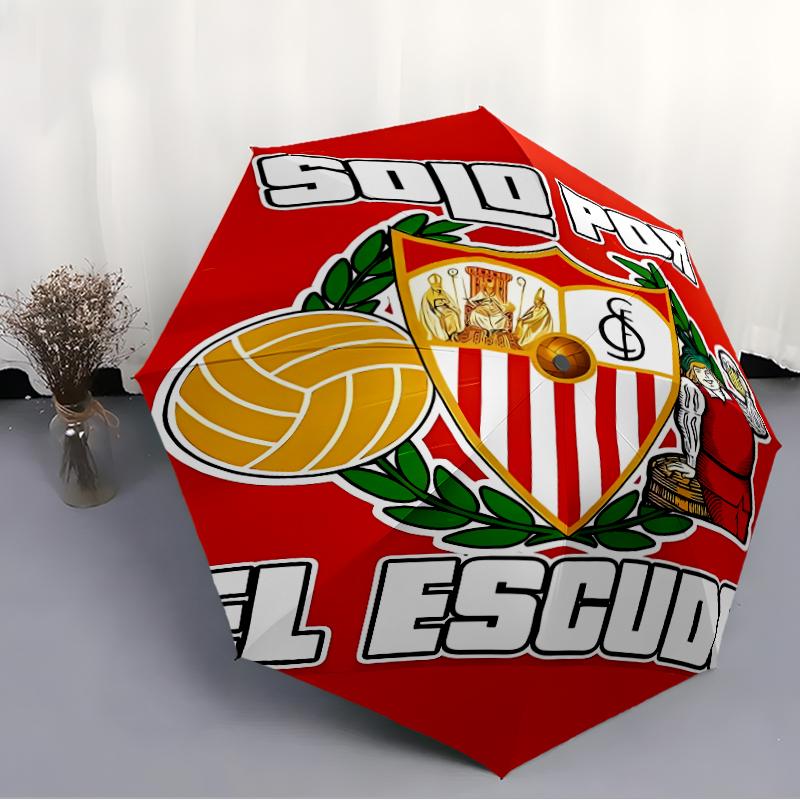 Printed Seville logo Folding Umbrella,Outdoor,Leisure,And Travel Umbrella,Durable Umbrella Fabric,Birthday And Holiday Gift