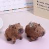 Kawaii Simulation Plush Capybara Keychain Cute Stuffed Animal Doll Pendant Car Key Holder Backpack Hanging Decoration Gifts