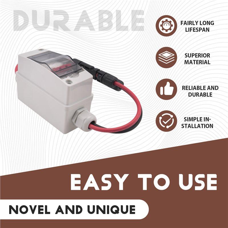 Feb.Solar Panel Disconnect Switch, 63A DC 1000V Breaker Box PV Disconnect Switch With IP65 Waterproof Box