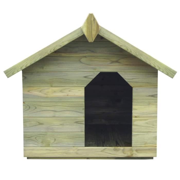 Niche de jardin - vidaXL - Bois de pin imprégné - Toit ouvrant - Pour chien moyen - Extérieur