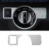 For Benz C-Class 2008-2014 Silver Alloy Headlight Button Control Cover Trim 2PCS