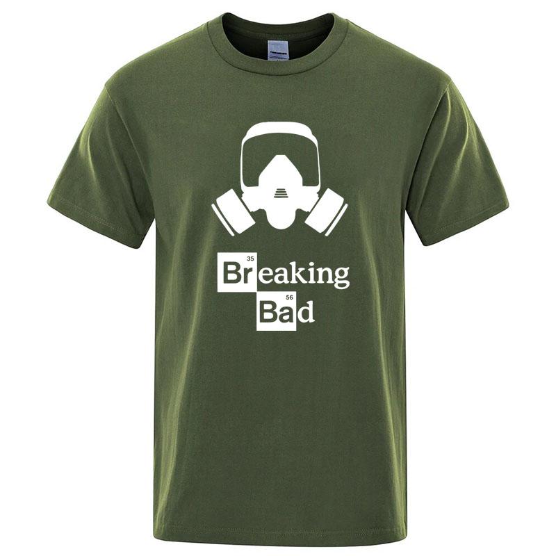 Summer Mens Short Sleeved High Quality 100 Cotton Heisenberg Printed Casual For Men Oneck Cool Casual Loose Hip Hop Male Tee