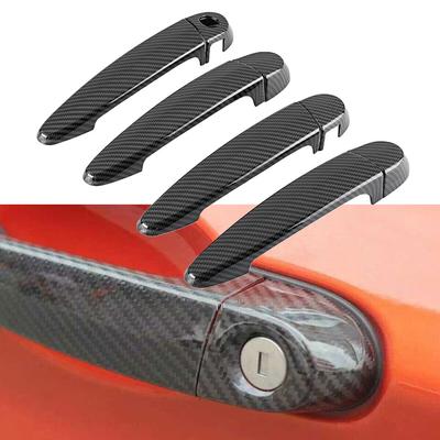 4pcs Carbon Chrome Car Door Handle Cover Trim Sticker Styling Auto Accessories For BMW E87 E90 E91 E92 E93 F30 X1 X2 X3 X4 X6