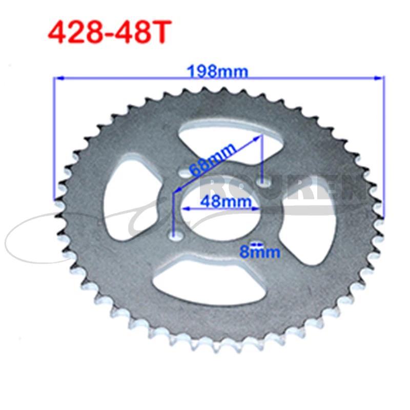 428 Chains 25T/31T/32T/37T/39T/41T/42T/48T 48mm 76mm Rear Chain Sprocket for ATV Quad Pit Dirt Bike Buggy Go Kart Motorcycle