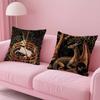 Vintage Medieval Unicorn Art Pillow Case Anti-dustmite Pillowcase Invisible zipper silky short plush Sofa cushion cover