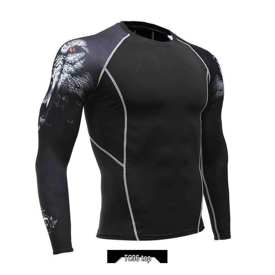 Men's Quick-Dry High-Elastic Long-Sleeve Cycling and Fitness Shirt
