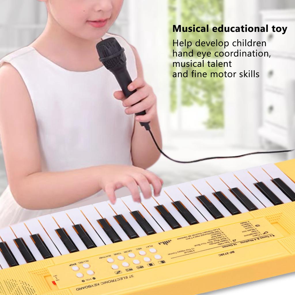 Electronic Piano Keyboard Children 37 Keys Keyboard Piano Educational Instrument Toy with Microphone
