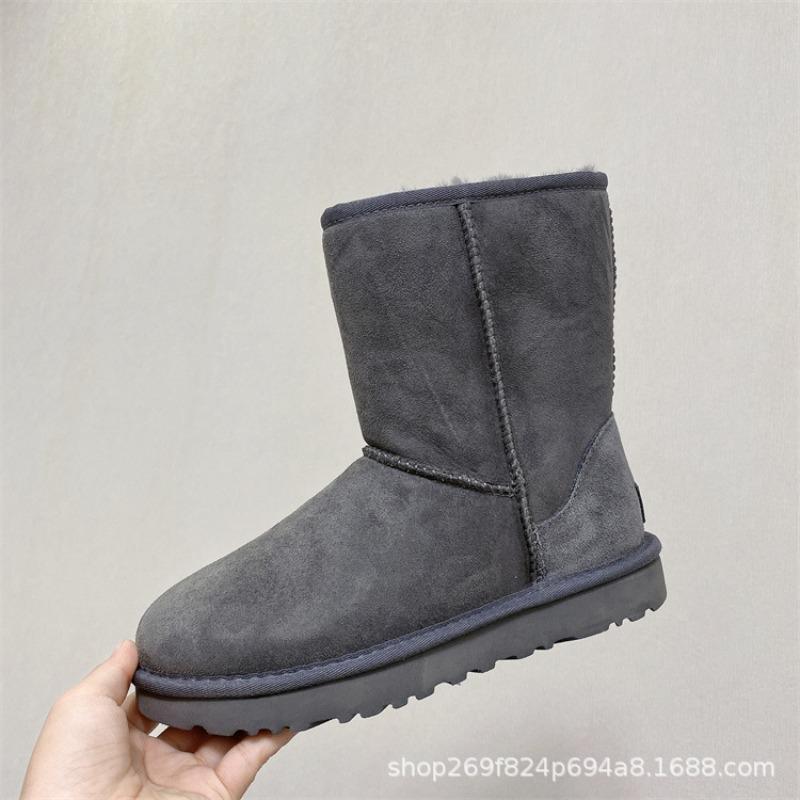 Snow Boots Women's New Winter Fur Integrated Medium Tube Piled Thickened Warm Snow Cotton Shoes