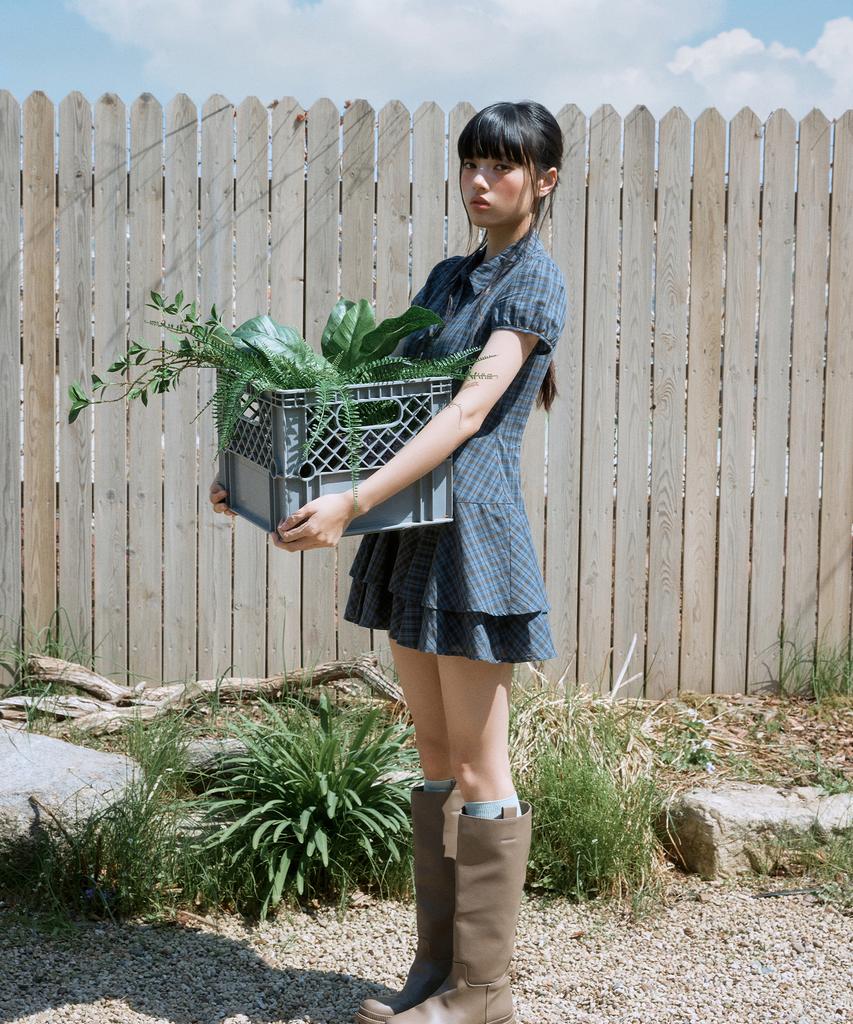 MIXXO Check Shirt Dress_Miwowg609G