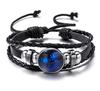12 Constellation Zodiac Sign Charm Luminous Bracelets Men Women Vintage Multilayer Wrap Leather Bracelet Bangle Birthday Gift