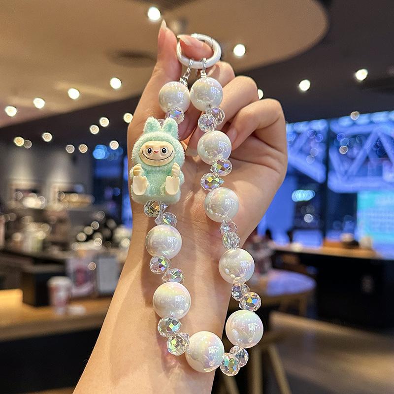 Labub Cartoon Doll Mobile Phone Lanyard DIY Keychain Pendant Student Couple Bag Pendant Small Gift