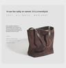 2024 Autumn/Winter High-End Matte Leather Women's Large Capacity Bucket Tote Bag - Versatile for Commuting