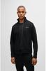 BOSS Jacquard Collar Cuff Cotton Blend Size Black Men's & Zip-Up Sweatshirt, Small,